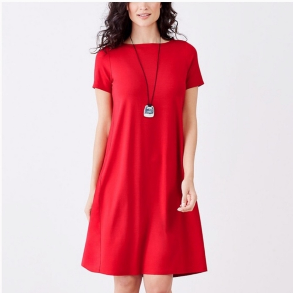 J. Jill Wearever T-shirt Shift Dress with Pleated Back